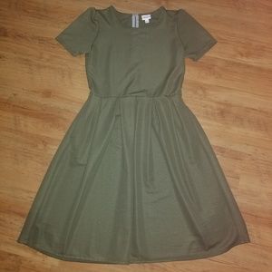 Lularoe Large Amelia Olive Dress